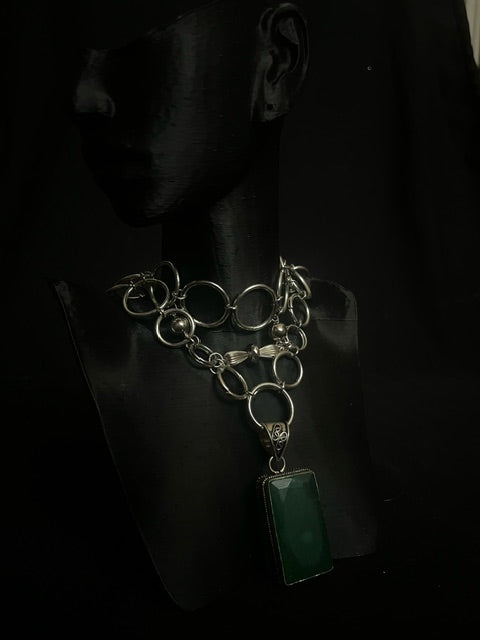 The Big Emerald Splash Choker